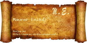 Maurer Enikő névjegykártya